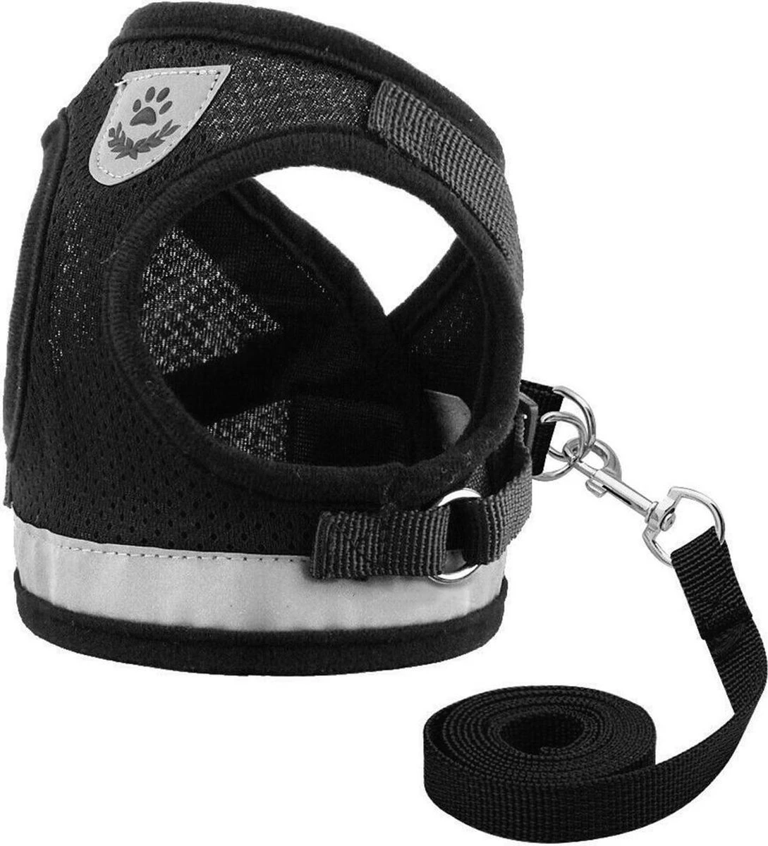 Merkloos Kattentuigje Met Looplijn | Zwart Kattenharnas | Easy Step In | Kattenriem | Kattenlijn | Kattentuig | Maat S 4 Merkloos Kattentuigje Met Looplijn | Zwart Kattenharnas | Easy Step In | Kattenriem | Kattenlijn | Kattentuig | Maat S - Afbeelding 2