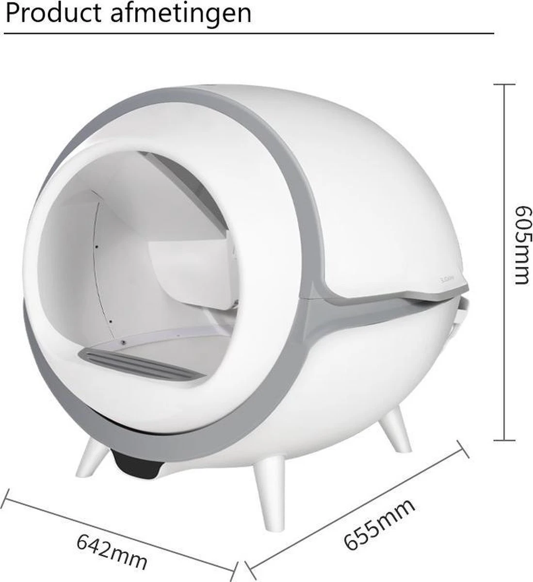 Merkloos Premium Kattenbak - Automatische - Zelfreinigende - Elektrische Kattenbak - Design Kattenbak 7 Merkloos Premium Kattenbak - Automatische - Zelfreinigende - Elektrische Kattenbak - Design Kattenbak - Afbeelding 5
