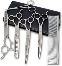 Dierenwinkel 32 Achilles Linkshandig Professionele 7-Delig Scharenset Hond - Honden Schaar - Effileerschaar Hond