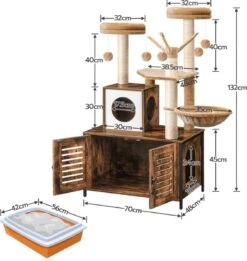 Signature Home Lola Krabpaal Met Kattenbak - Kattenbak Hangmat Mand Katten Huis - Kattenhuis Met Deur En Slot - Krabpalen Katten Huis - Kattenbakmeubel Verborgen - Alles-in-één Kattenspeelgoed Met Kattenhuis - Bruin - 70cm X 132cm X 48cm 18 Signature Home Lola Krabpaal Met Kattenbak - Kattenbak Hangmat Mand Katten Huis - Kattenhuis Met Deur En Slot - Krabpalen Katten Huis - Kattenbakmeubel Verborgen - Alles-in-één Kattenspeelgoed Met Kattenhuis - Bruin - 70cm X 132cm X 48cm -Dierenwinkel 1136x1200 1