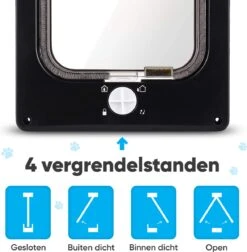 BFreshPets Kattenluik + Massageborstel - Met Tunnel - 4 Vergrendelingsstanden - Weersbestendig - Maat L - Zwart - 27 X 24 Cm 18 BFreshPets Kattenluik + Massageborstel - Met Tunnel - 4 Vergrendelingsstanden - Weersbestendig - Maat L - Zwart - 27 X 24 Cm -Dierenwinkel 1177x1200 2