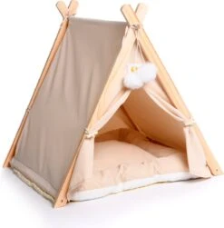 Dogs&Co Tippi Tent Voor Katten Of Kleine Honden Ecru 11 Dogs&Co Tippi Tent Voor Katten Of Kleine Honden Ecru -Dierenwinkel 1181x1200
