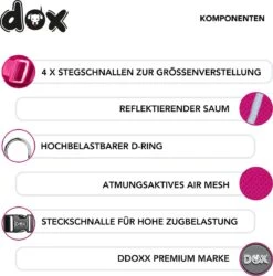 DDOXX Hondenharnas, Reflecterend, Verstelbaar, Breakaway | Borstharnas Voor Klein, Middelgroot | Hondenharnas Hond Kat Puppy Auto | Kattenharnas Puppy Harnas | Roze Roze, S 15 DDOXX Hondenharnas, Reflecterend, Verstelbaar, Breakaway | Borstharnas Voor Klein, Middelgroot | Hondenharnas Hond Kat Puppy Auto | Kattenharnas Puppy Harnas | Roze Roze, S -Dierenwinkel 1184x1200