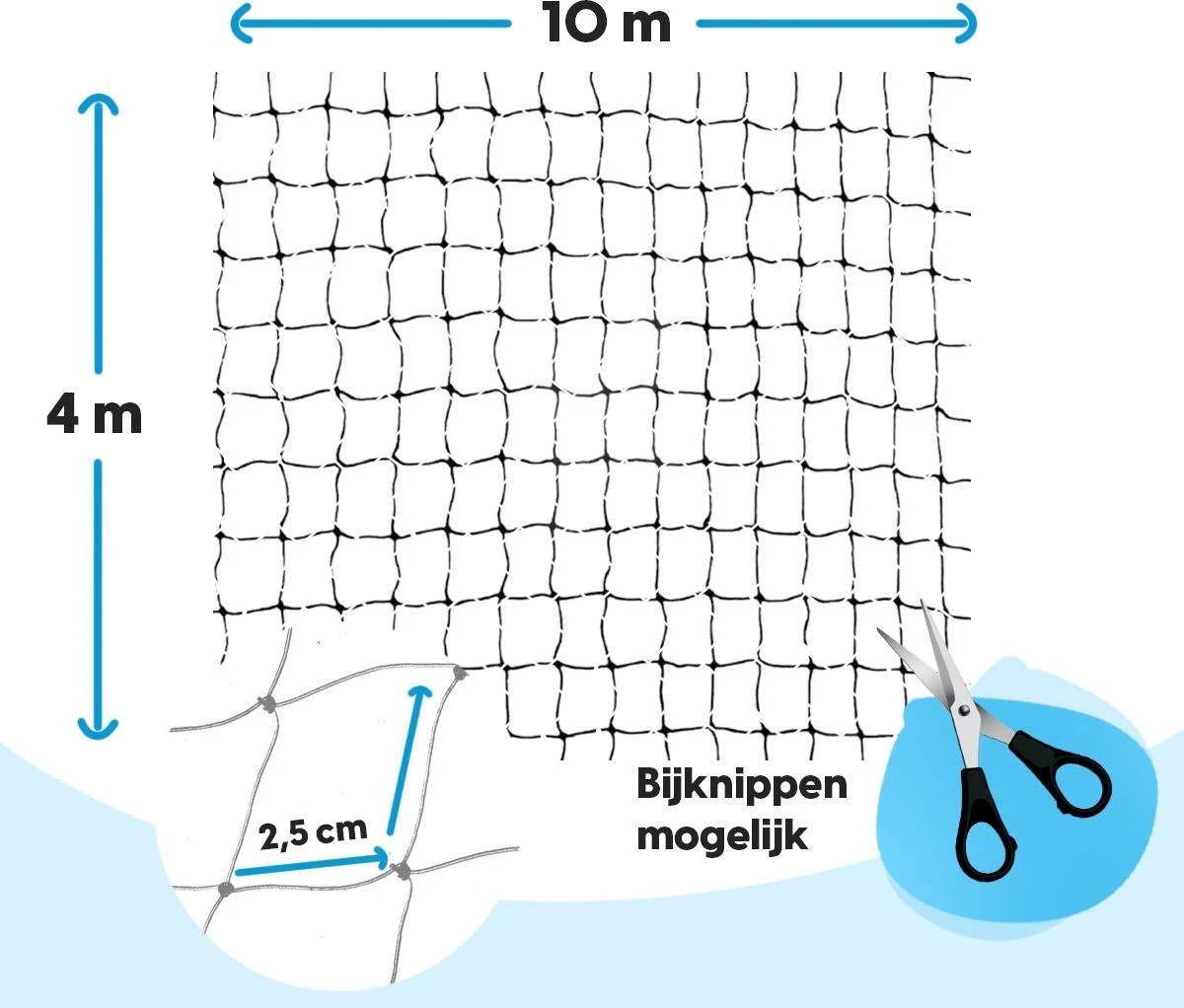 Kattennet Voor Balkon 4 X 10 M - Kattennet - Katten Gaas - Zwart 9 Kattennet Voor Balkon 4 X 10 M - Kattennet - Katten Gaas - Zwart - Afbeelding 7