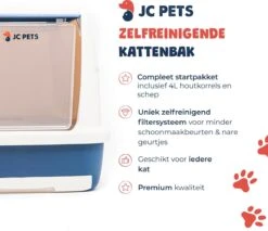 JC Pets Premium Kattenbak Systeem - Inclusief 2.5KG / 4L Kattenbakvulling - Zelfreinigend -Dierenwinkel 1200x1037