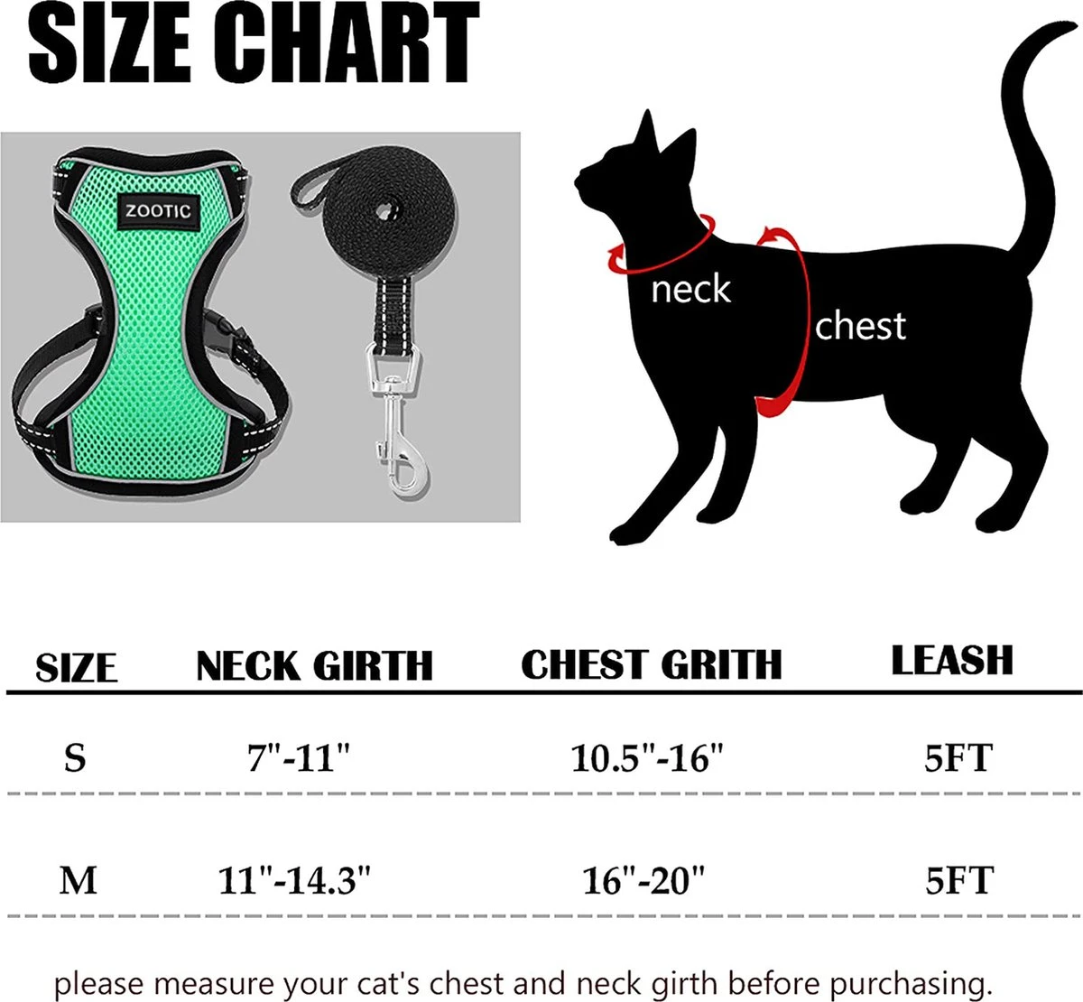 Kattentuigje Met Leiband Riem Kattenharnas Groen Maat M Kat & Kitten - Dieren Kattenriem - Cat Leash - Halsomvang 20 Tot 26cm - Borstomvang 30 Tot 34cm - Zootic® 6 Kattentuigje Met Leiband Riem Kattenharnas Groen Maat M Kat & Kitten - Dieren Kattenriem - Cat Leash - Halsomvang 20 Tot 26cm - Borstomvang 30 Tot 34cm - Zootic® - Afbeelding 4