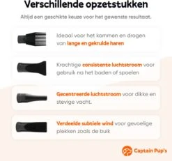 Captain Pup's Professionele Hondenföhn Met 4 Opzetstukken - Bijgeleverde Hondenborstel - Waterblazer Voor Honden - Zwart 11 Captain Pup's Professionele Hondenföhn Met 4 Opzetstukken - Bijgeleverde Hondenborstel - Waterblazer Voor Honden - Zwart -Dierenwinkel 1200x1120