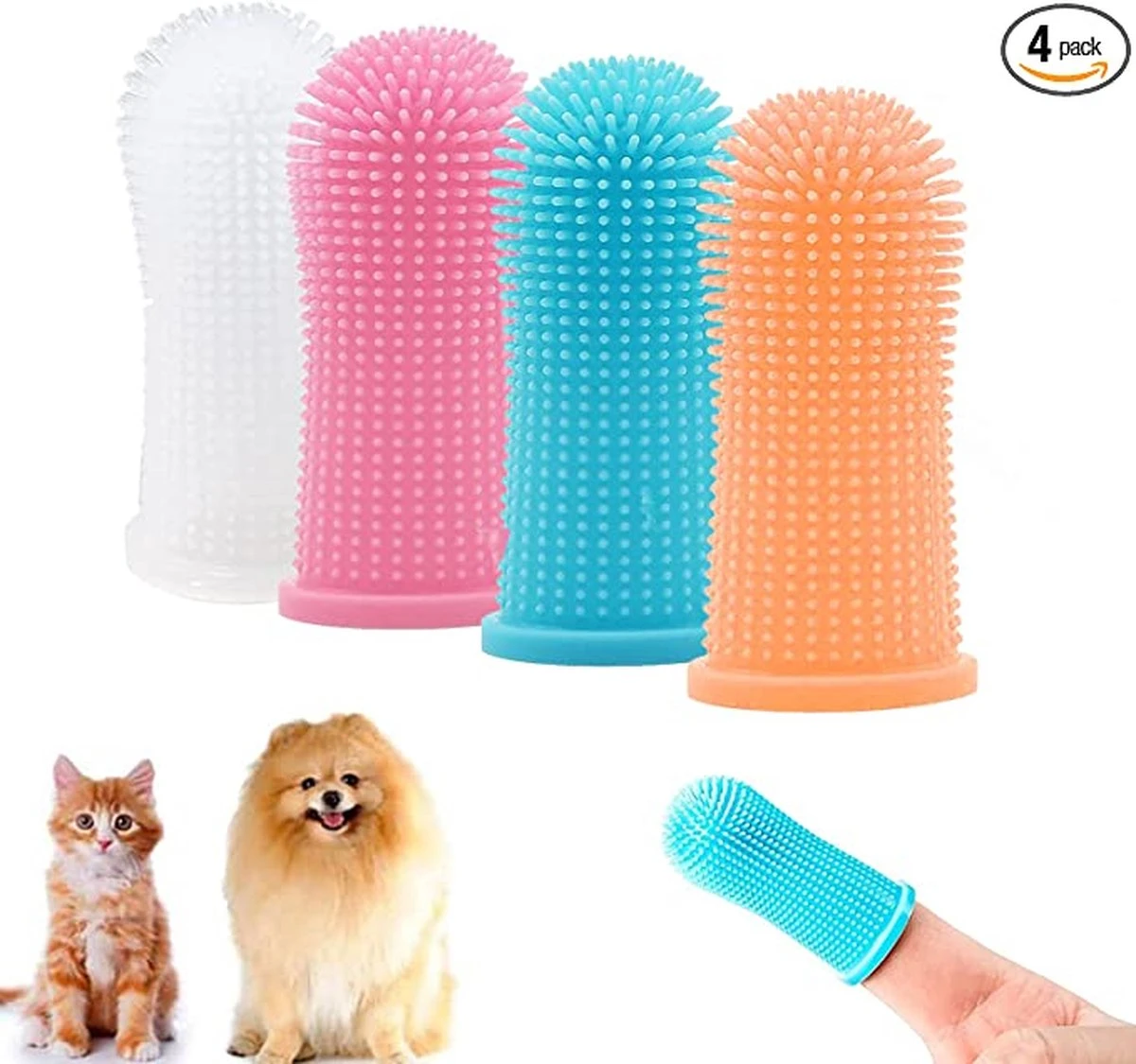 Doodadeals® 4 Stuks Siliconen Honden Tandenborstel - Tanden Borstel Hond - Silicone Dog Tootbrush - Multikleur 3 Doodadeals® 4 Stuks Siliconen Honden Tandenborstel - Tanden Borstel Hond - Silicone Dog Tootbrush - Multikleur