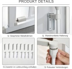 PawHut Afschermhek Voor Honden Veiligheidshek Hondenhek 3 Elementen Kunststof Wit D06-100V01 20 PawHut Afschermhek Voor Honden Veiligheidshek Hondenhek 3 Elementen Kunststof Wit D06-100V01 -Dierenwinkel 1200x1156 2
