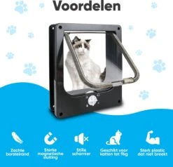 BFreshPets Kattenluik + Massageborstel - Met Tunnel - 4 Vergrendelingsstanden - Weersbestendig - Maat L - Zwart - 27 X 24 Cm 19 BFreshPets Kattenluik + Massageborstel - Met Tunnel - 4 Vergrendelingsstanden - Weersbestendig - Maat L - Zwart - 27 X 24 Cm -Dierenwinkel 1200x1156 3