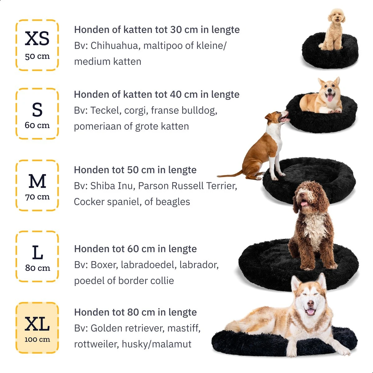 All 4 Pets Supply® Hondenmand Donut - Maat XL - Geschikt Voor Honden Tot 100 Cm - Hondenkussen - Zwart 10 All 4 Pets Supply® Hondenmand Donut - Maat XL - Geschikt Voor Honden Tot 100 Cm - Hondenkussen - Zwart - Afbeelding 8