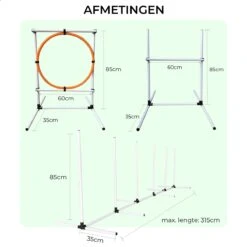 AYOO Agility Voor De Hond - Honden Training - Honden Behendigheid Set - Hondenparcours - Training Huisdieren - Honden Agility Set - Slalom - Horde - Draagzak - Agility Set - Oranje - Wit - GRATIS Speeltouw -Dierenwinkel 1200x1200 207