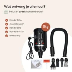MiMOPETS® Hondenföhn Met 4 Opzetstukken – Waterblazer Voor Honden Met Geluiddemper -Hondendroger - Zwart 15 MiMOPETS® Hondenföhn Met 4 Opzetstukken – Waterblazer Voor Honden Met Geluiddemper -Hondendroger - Zwart -Dierenwinkel 1200x1200 350