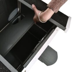 PawHut Kattenhuis Voor Buiten Kattenhut Met 2 Verdiepingen Kattenvilla, Asfaltdak, Massief Hout Grijs D30-236 16 PawHut Kattenhuis Voor Buiten Kattenhut Met 2 Verdiepingen Kattenvilla, Asfaltdak, Massief Hout Grijs D30-236 -Dierenwinkel 1200x1200 431