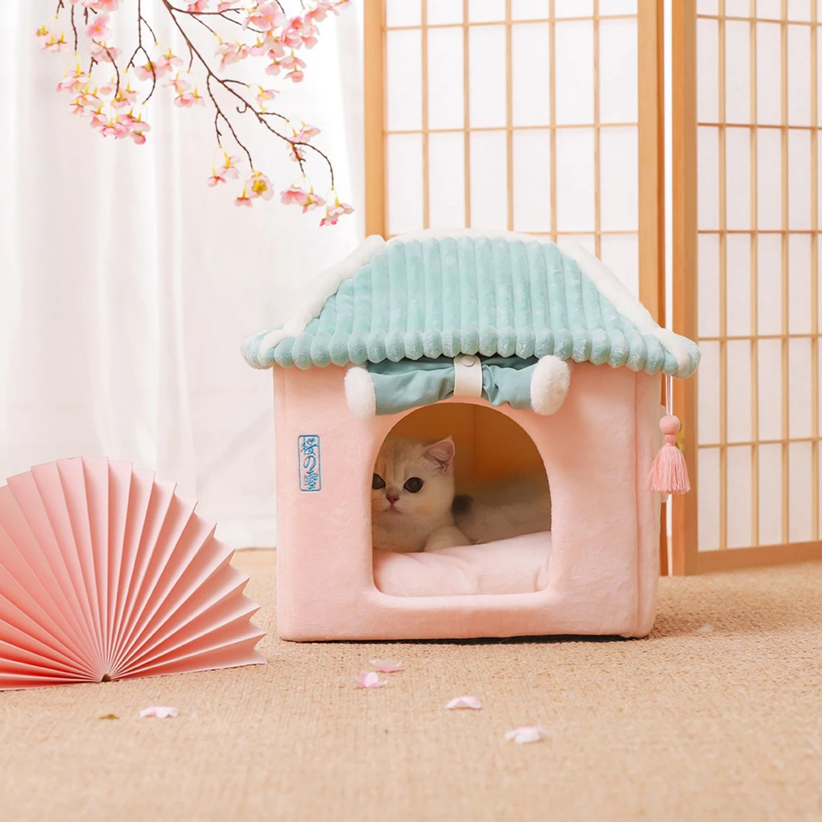 Merkloos Petsential Sakura Japanse Mand - Voor Katten (kattenmand) En Kleine Huisdieren (huisdierenmand) 6 Merkloos Petsential Sakura Japanse Mand - Voor Katten (kattenmand) En Kleine Huisdieren (huisdierenmand) - Afbeelding 4