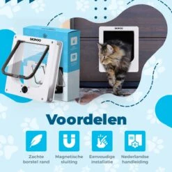 Skipoo Kattenluik Met Tunnel - Weerbestendig - Grote Kat - 4 Vergrendelingsstanden - Wit 11 Skipoo Kattenluik Met Tunnel - Weerbestendig - Grote Kat - 4 Vergrendelingsstanden - Wit -Dierenwinkel 1200x1200 536