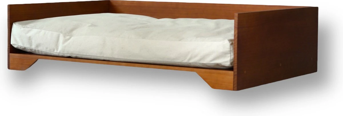 STUDIO ANIMAUX Hondenmand Met Katoenen Kussen (maat L) | 119 X 76,5 Cm | Hondenbed | Hondensofa | Hondenbank | Hout | Bruin 3 STUDIO ANIMAUX Hondenmand Met Katoenen Kussen (maat L) | 119 X 76,5 Cm | Hondenbed | Hondensofa | Hondenbank | Hout | Bruin