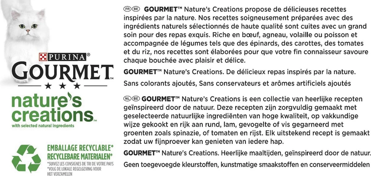 Gourmet Nature's Creations - Kattenvoer Natvoer - Zeevis - 48 X 85 Gr 6 Gourmet Nature's Creations - Kattenvoer Natvoer - Zeevis - 48 X 85 Gr - Afbeelding 4