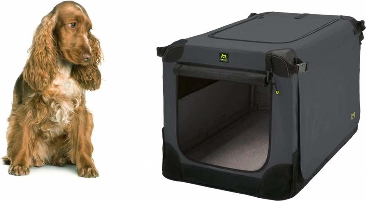 Maelson Soft Kennel - Robuuste Hondenbench Van Zacht Materiaal - Opvouwbare Kennel Met Stevig Stalen Binnenframe - Zwart/antraciet - XXS / XS / S / M / L / XL / XXL - 72 S 3 Maelson Soft Kennel - Robuuste Hondenbench Van Zacht Materiaal - Opvouwbare Kennel Met Stevig Stalen Binnenframe - Zwart/antraciet - XXS / XS / S / M / L / XL / XXL - 72 S