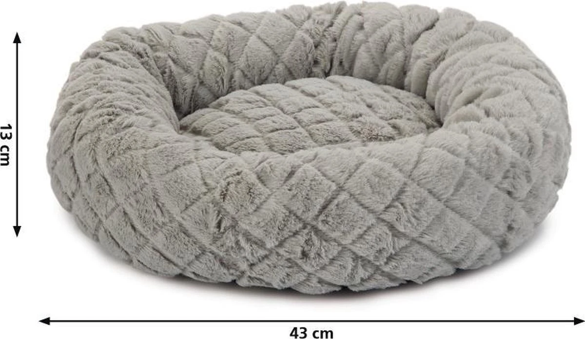 Beeztees Levisa - Kattenmand - Pluche - Grijs - 43x43x13 Cm 4 Beeztees Levisa - Kattenmand - Pluche - Grijs - 43x43x13 Cm - Afbeelding 2