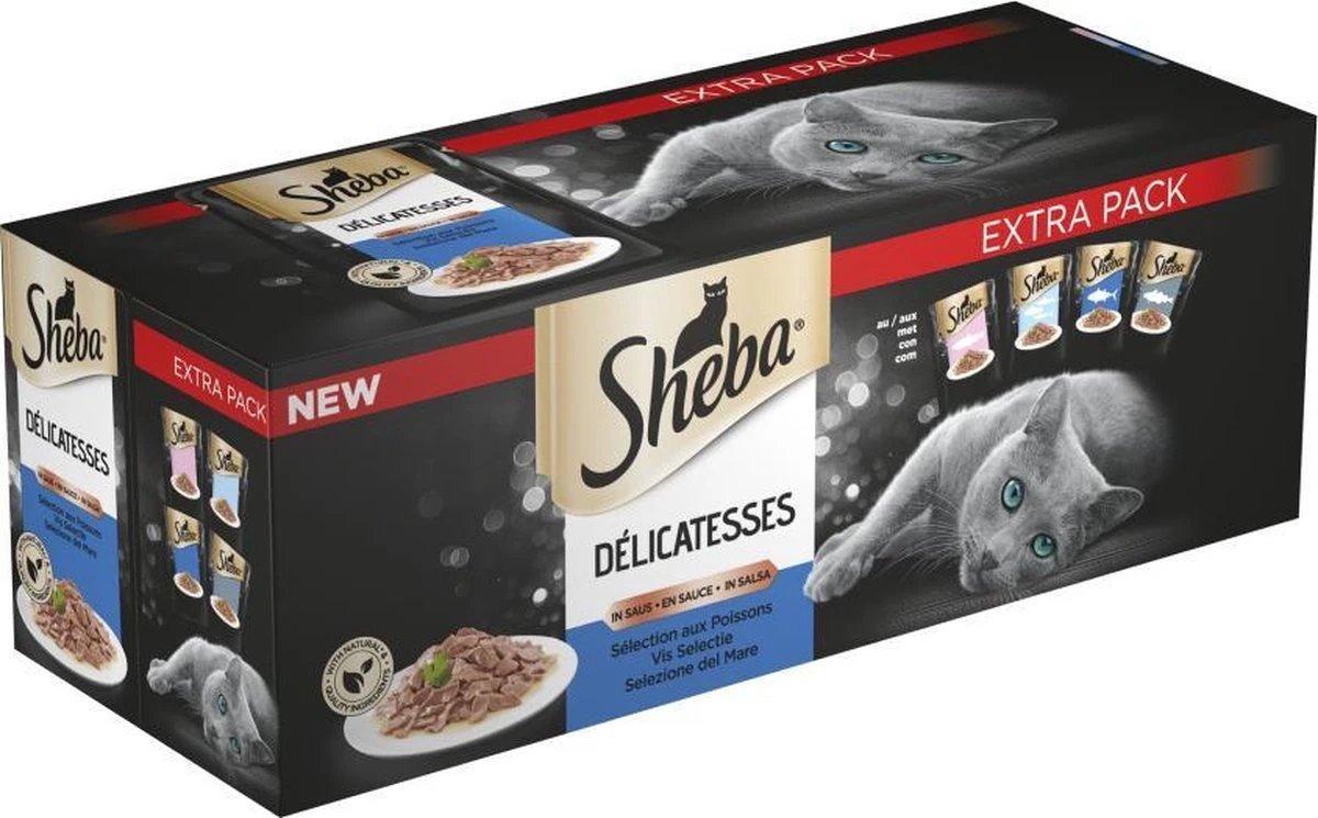 Sheba Delicatesse Katten Natvoer - Vis - 40 X 85 Gr 4 Sheba Delicatesse Katten Natvoer - Vis - 40 X 85 Gr - Afbeelding 2