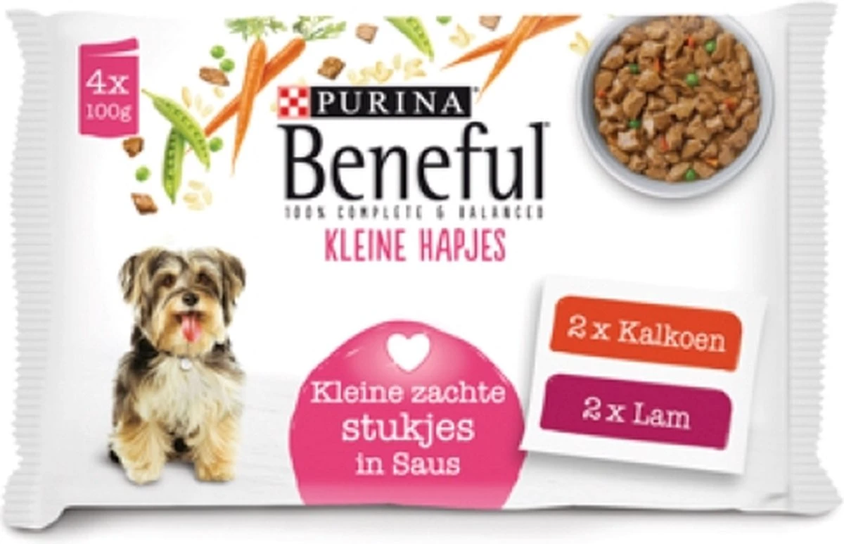 Beneful Pouch - Hondenvoer Kalkoen & Lam In Saus - 40 X 100 G 2 Beneful Pouch - Hondenvoer Kalkoen & Lam In Saus - 40 X 100 G