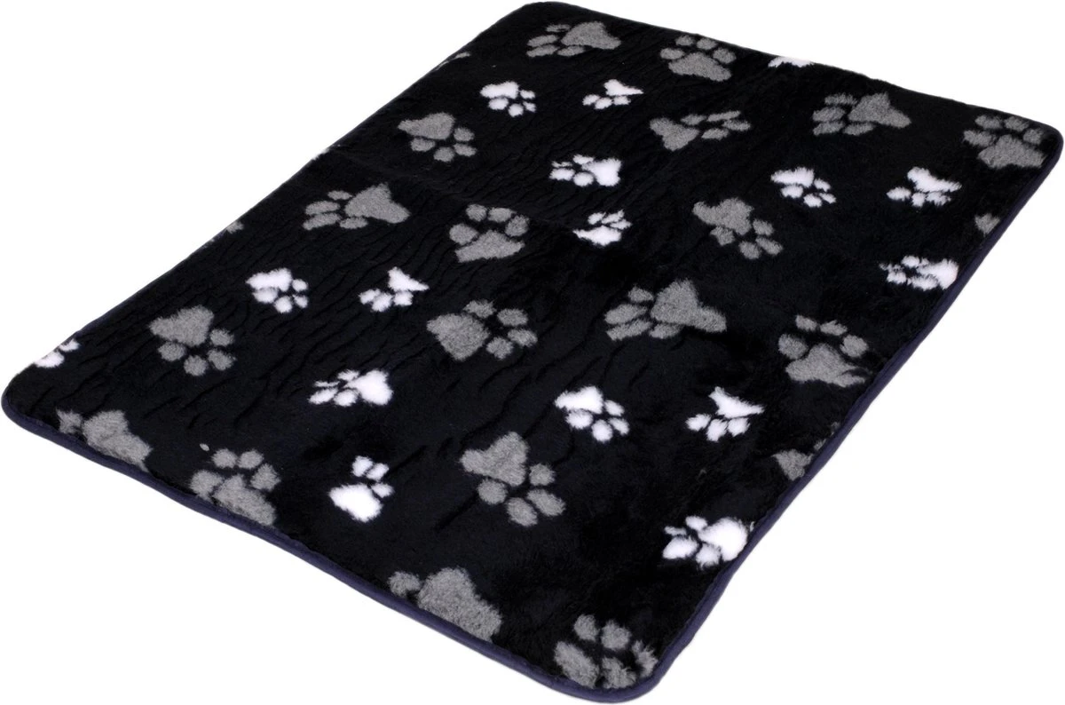 Lovely Nights Vetbed/kleed Blue With 2 Color Print Paw + Bies 75x50 Rechthoek 3 Lovely Nights Vetbed/kleed Blue With 2 Color Print Paw + Bies 75x50 Rechthoek