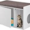 Relaxdays Kattenbak Ombouw - Met Zitkussen - Kattenhuis Wit - Kattenmeubel - Kattenkast 2 Relaxdays Kattenbak Ombouw - Met Zitkussen - Kattenhuis Wit - Kattenmeubel - Kattenkast -Dierenwinkel 1200x898 2
