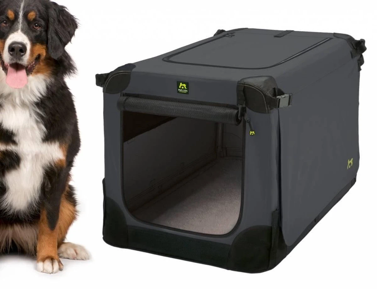 Maelson Soft Kennel - Robuuste Hondenbench Van Zacht Materiaal - Opvouwbare Kennel Met Stevig Stalen Binnenframe - Zwart/antraciet - XXS / XS / S / M / L / XL / XXL - 72 S 7 Maelson Soft Kennel - Robuuste Hondenbench Van Zacht Materiaal - Opvouwbare Kennel Met Stevig Stalen Binnenframe - Zwart/antraciet - XXS / XS / S / M / L / XL / XXL - 72 S - Afbeelding 5