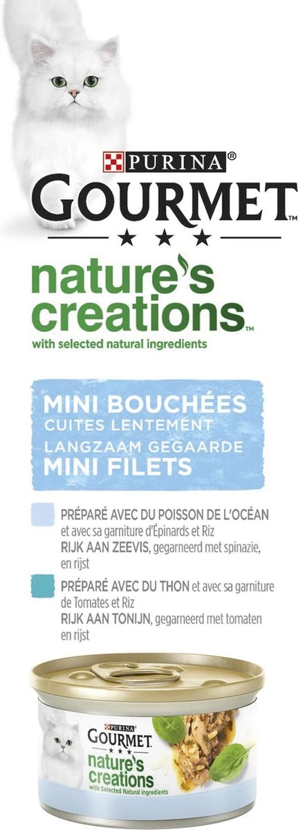 Gourmet Nature's Creations - Kattenvoer Natvoer - Zeevis - 48 X 85 Gr 4 Gourmet Nature's Creations - Kattenvoer Natvoer - Zeevis - 48 X 85 Gr - Afbeelding 2