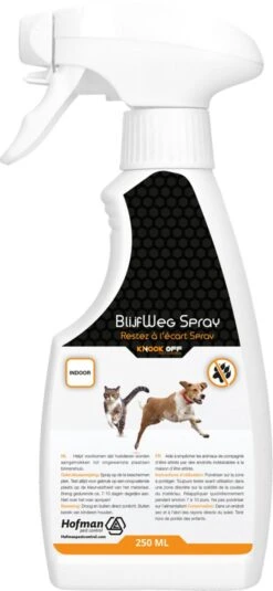 Knock Off BlijfWeg Huisdieren Spray – Voor Binnenshuis Gebruik – Voor Het Trainen Van Huisdieren – Voorkomt Binnenshuis Urineren – Afleren Van Gewoontes Van Je Hond Of Kat – Veilig Voor Mens En Dier