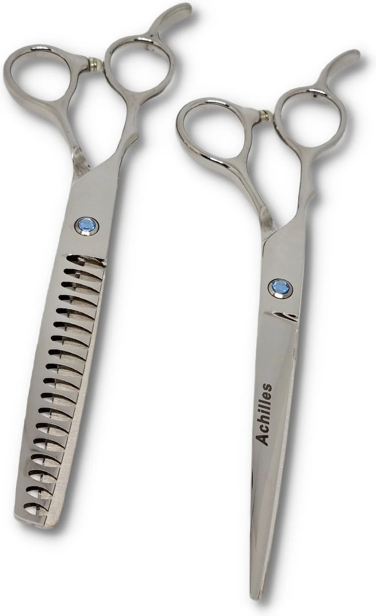 Achilles Linkshandig Professionele 7-Delig Scharenset Hond - Honden Schaar - Effileerschaar Hond 4 Achilles Linkshandig Professionele 7-Delig Scharenset Hond - Honden Schaar - Effileerschaar Hond - Afbeelding 2