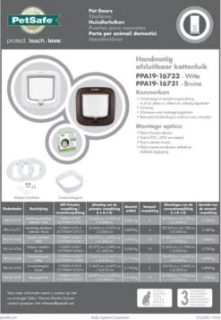 PetSafe 300 Deluxe Kattenluik - M - Ø 25.2 Cm - Wit -Dierenwinkel 831x1200