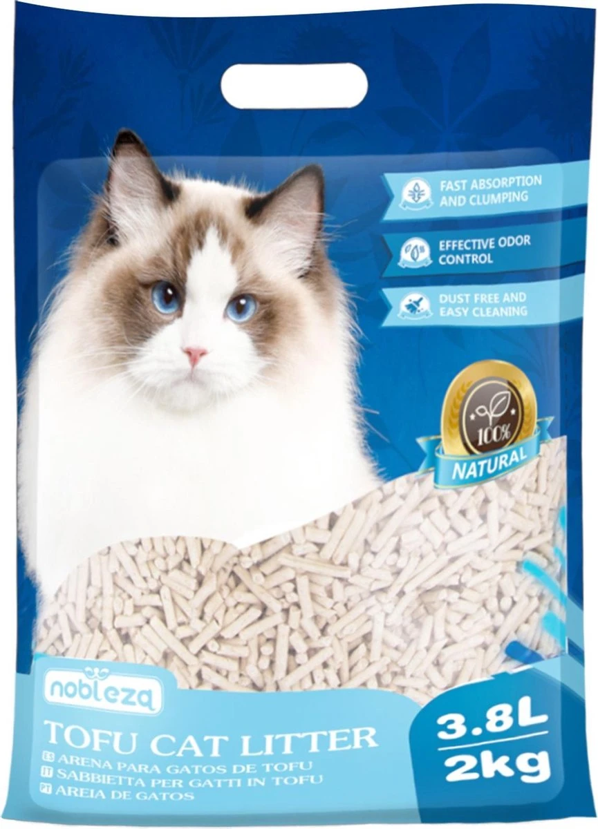 Nobleza 48REM - Tofu Kattenbakvulling - Snel Absorberend - 3.8 L - Klontvormend - 2 Kg 3 Nobleza 48REM - Tofu Kattenbakvulling - Snel Absorberend - 3.8 L - Klontvormend - 2 Kg